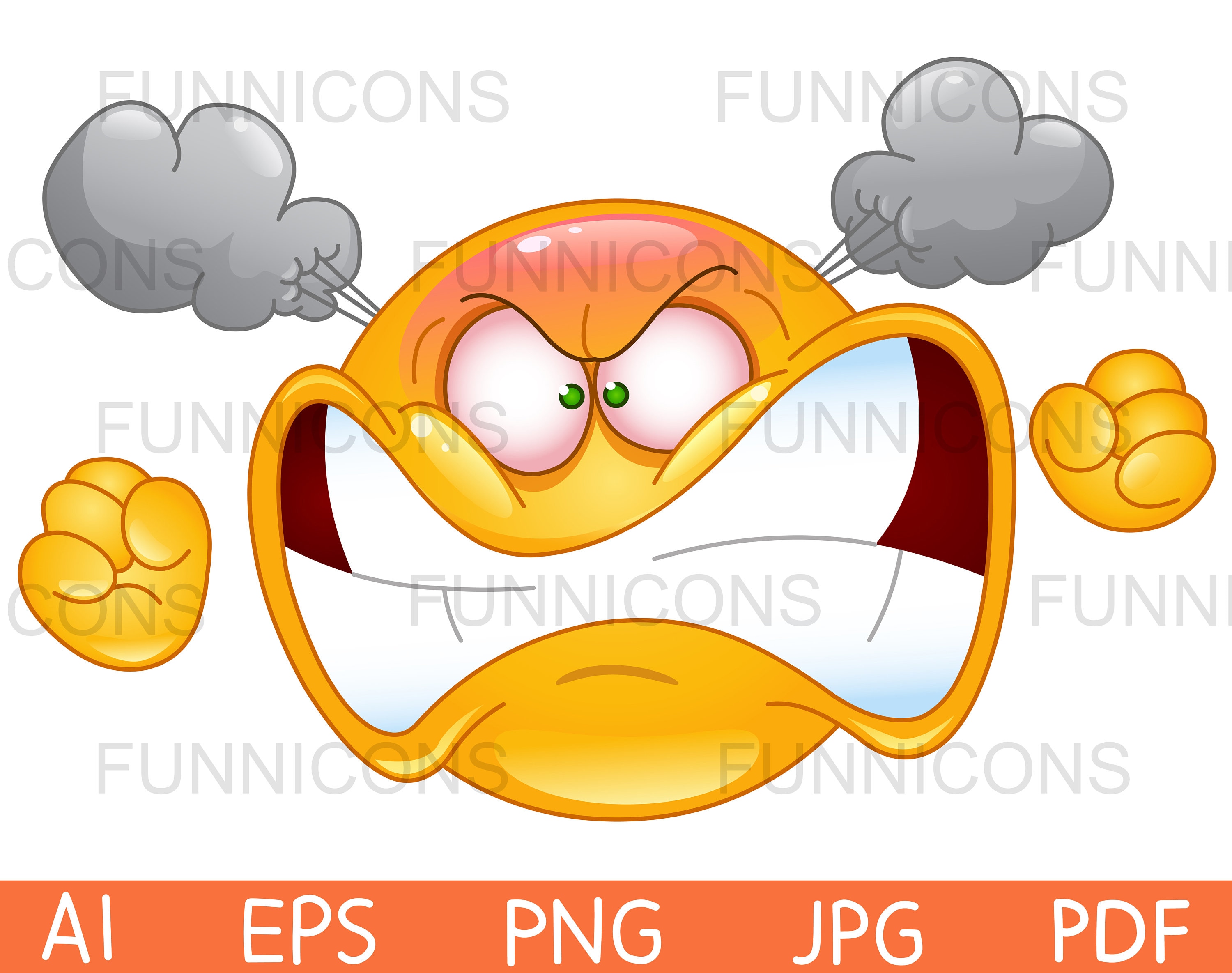 Clipart Cartoon of a Furious Angry Emoji Emoticon Turning Red - Etsy