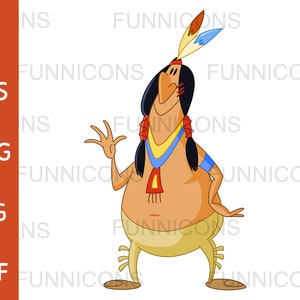 Vignetta clipart del Ringraziamento di un felice uomo indiano nativo americano che saluta, ai eps png jpg e file pdf inclusi, download di file digitali.