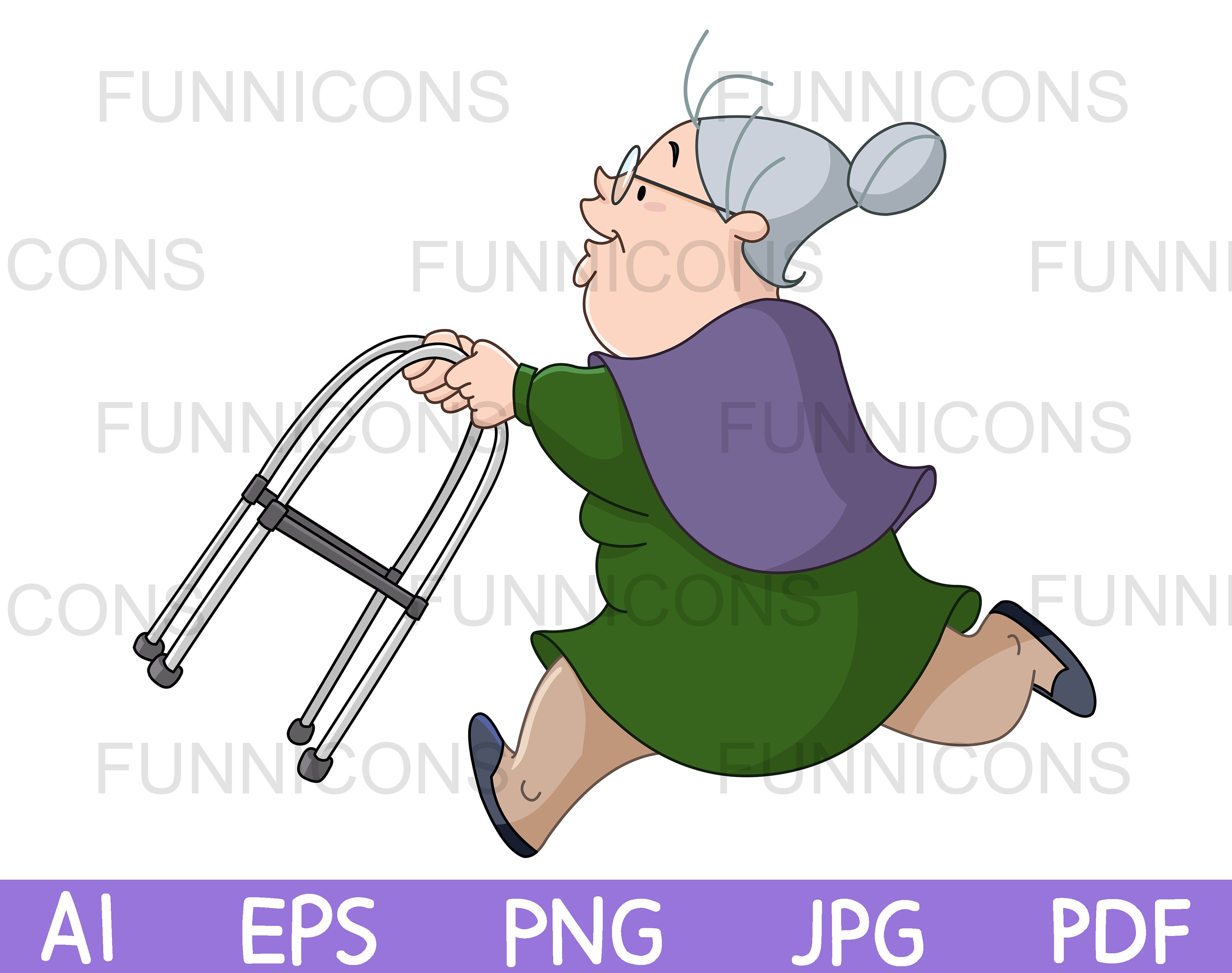 Clipart Cartoon of an Old Senior Granny Woman Running With Her - Etsy Clipart Cartoon of an Old Senior Granny Woman Running With Her - Etsy