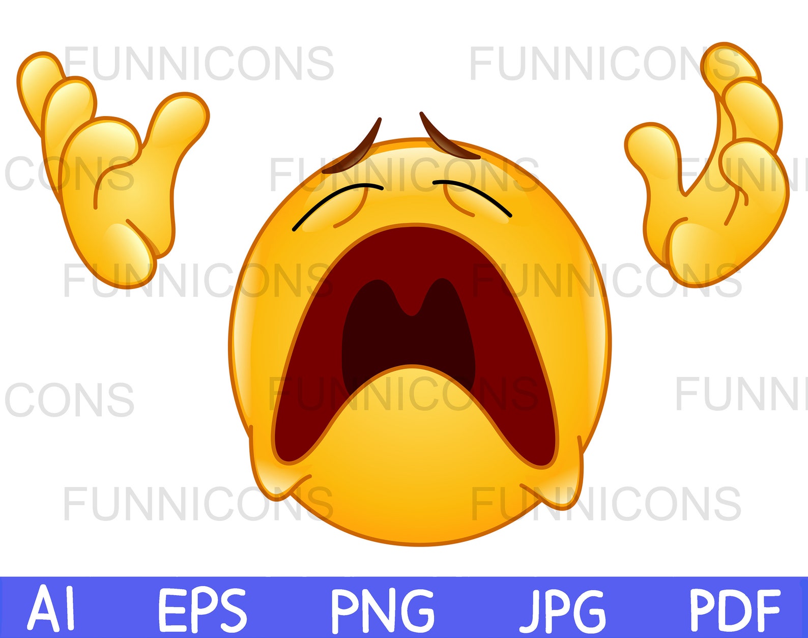 Clipart cartoon of crying angry praying emoji emoticon raising Etsy
