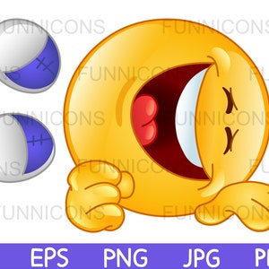Clipart Cartoon eines lachenden Emoticons, der sich auf dem Boden rollt, ROFL, ai eps png jpg und pdf-Dateien enthalten, digitale Dateien Download.