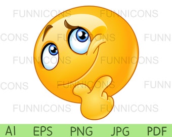 Thinking face emoji meme - Top vector, png, psd files on