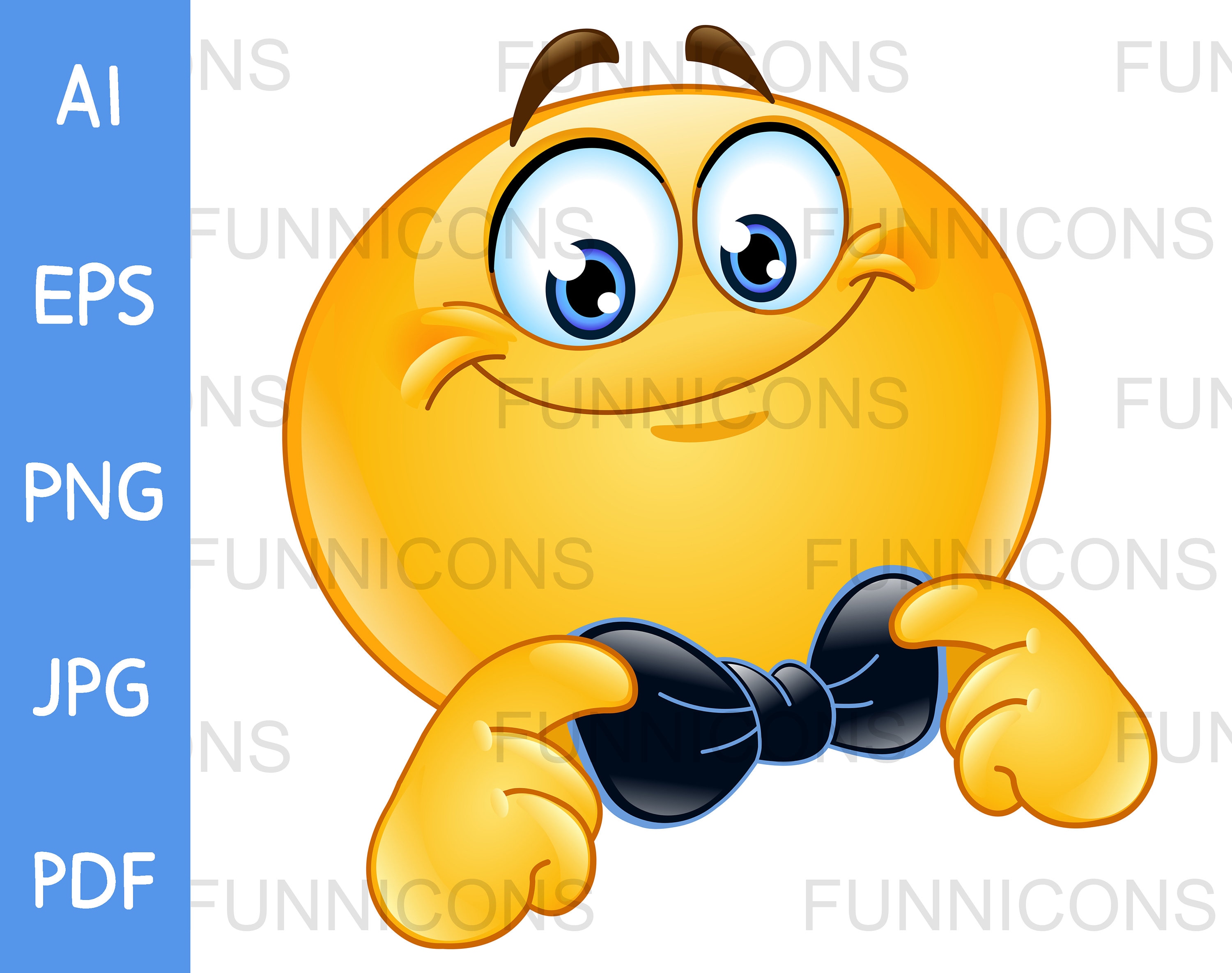 Clipart Cartoon Of Emoji Emoticon Showing A Bowing Down Or Thank You Gestures, Ai Eps Png Jpg