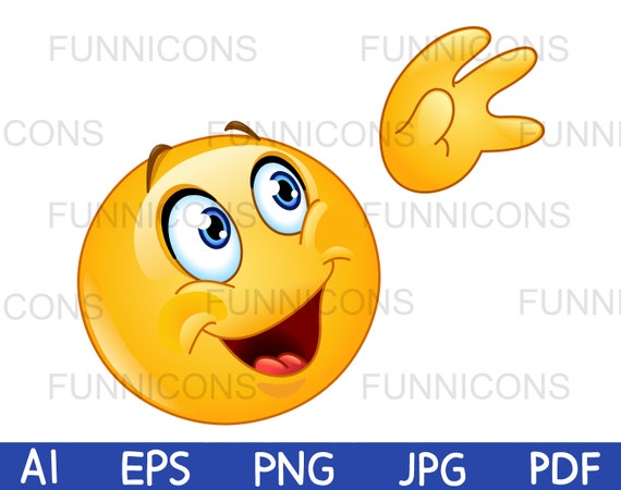 Caricatura prediseñada de emoji emoticono despidiéndose del - Etsy España Caricatura prediseñada de emoji emoticono despidiéndose del - Etsy España