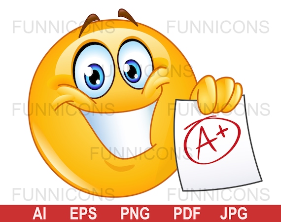 Back To School , A Plus Grade Emoji Emoticon, Ai Eps Png Jpg And.