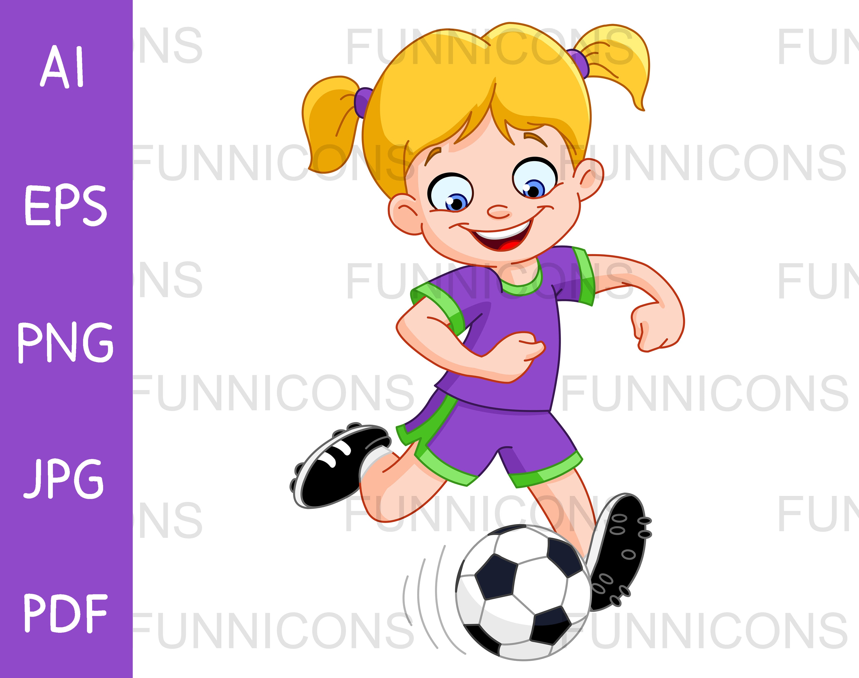 soccer girl cartoon clip art