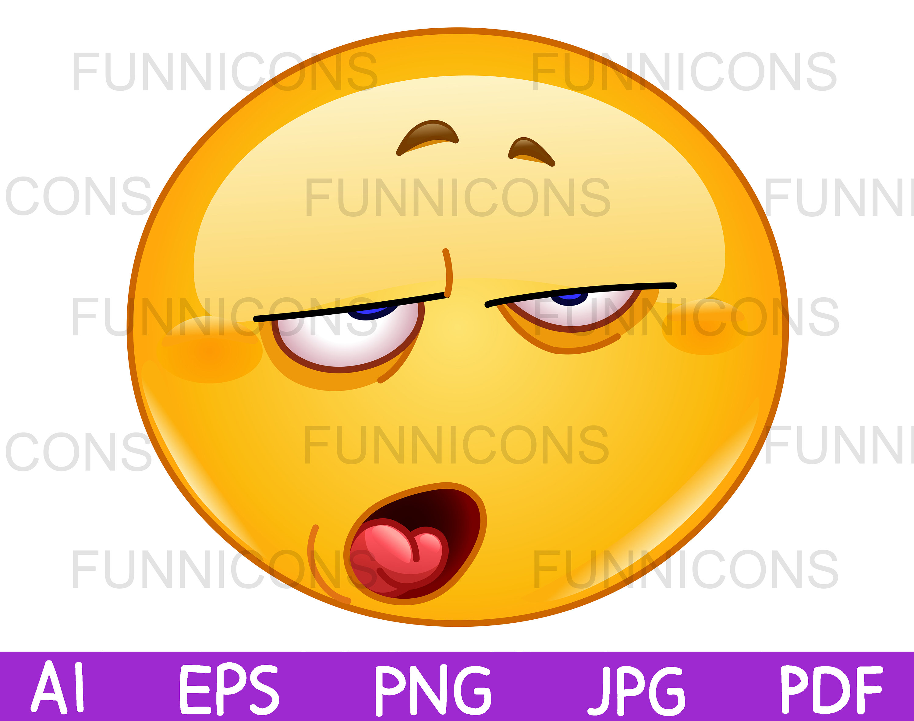 Clipart Cartoon of a Contempt Emoji Emoticon Face (Download Now) 