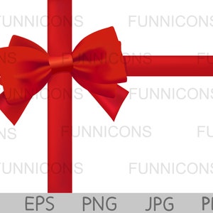 Weihnachten Clipart von roten Bogen und Geschenkverpackung Bänder, Vektor, ai eps png jpg und pdf-Dateien enthalten, digitale Dateien sofortigen Download.