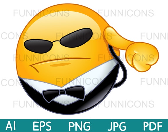 Clipart Cartoon of a Bodyguard Emoji Emoticon Listening to His - Etsy Norway Clipart Cartoon of a Bodyguard Emoji Emoticon Listening to His - Etsy Norway