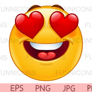 愛のハートの目をした笑顔のクリップアート、バレンタインデー、ai、eps、png、jpg、pdf ファイルが含まれており、デジタル ファイルをダウンロードできます。