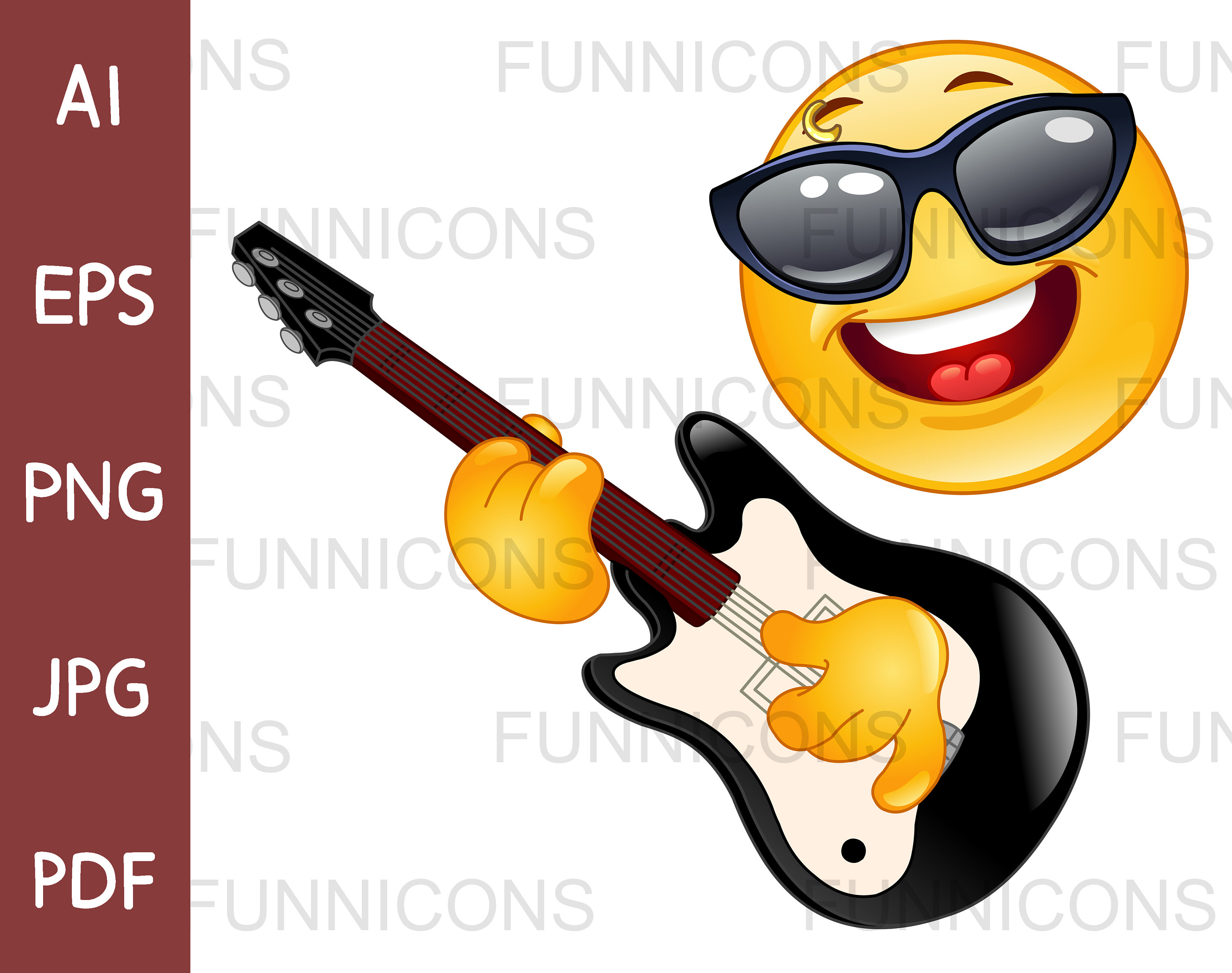 Clipart Cartoon of a Rock Star Emoji Emoticon Playing the - Etsy Clipart Cartoon of a Rock Star Emoji Emoticon Playing the - Etsy