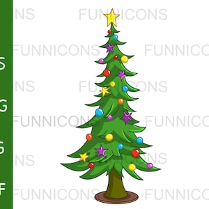 Weihnachtsbaum Cartoon Clipart, ai eps png pdf und jpg Dateien enthalten, digitale Dateien sofortigen Download.