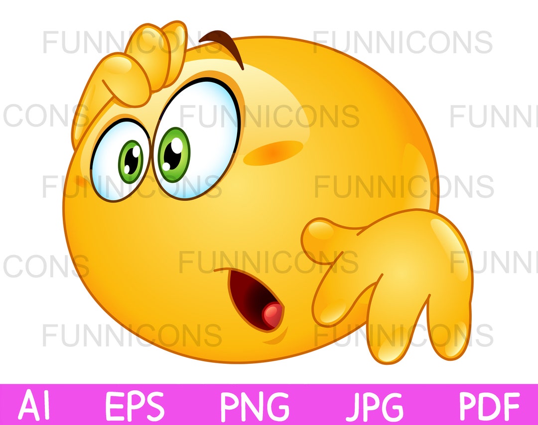 Scared Funny Face Cartoon Emoji - Funny Face - Pin