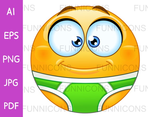 Dibujos animados de imágenes prediseñadas de un emoticono usando