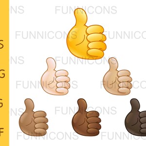 Clipart Pacote polegares para cima como mãos. Conjunto de vetores, arquivos ai eps e png 300dpi incluídos, download instantâneo de arquivos digitais.