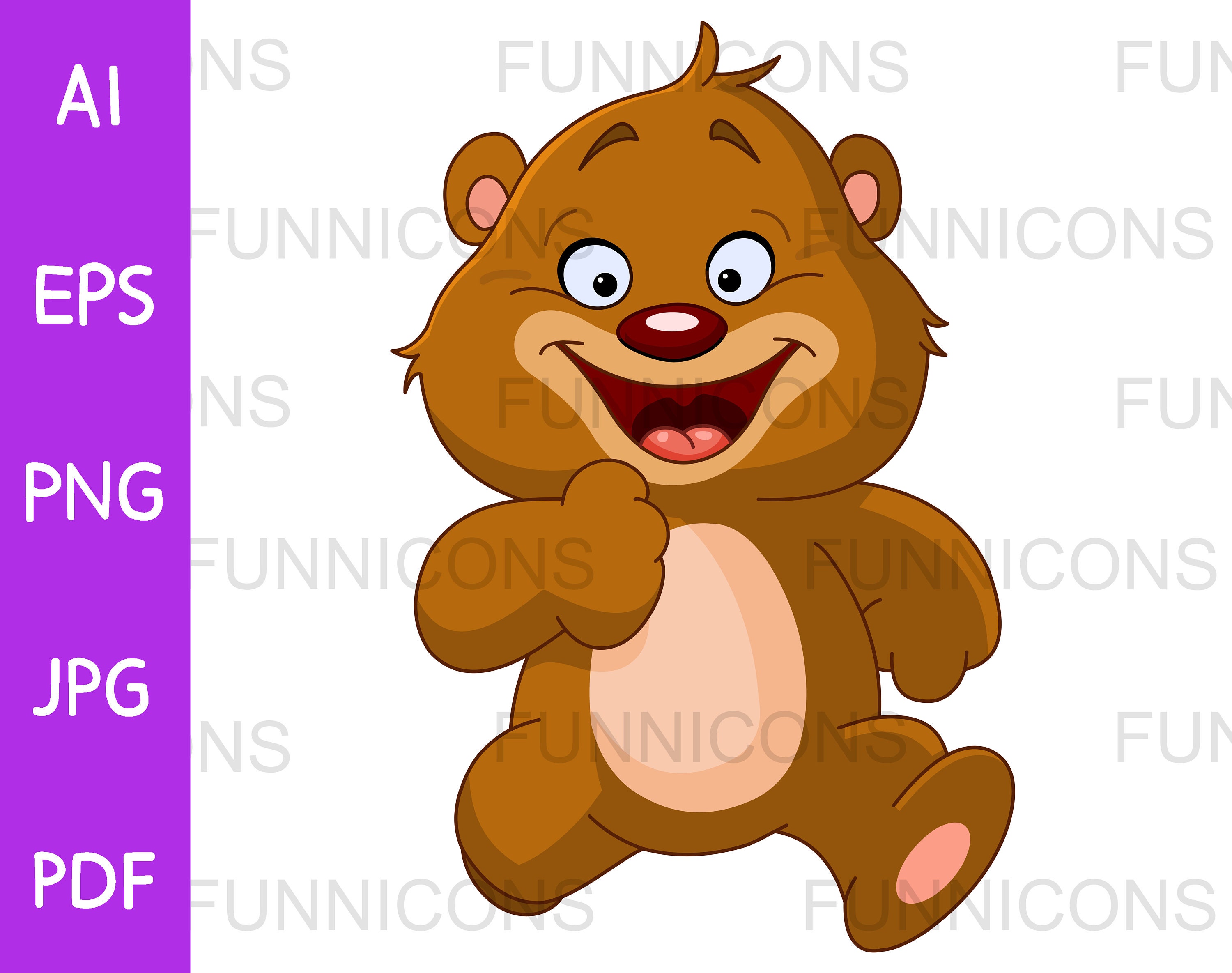 Grizzly Bear Running Clipart