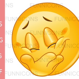 Clipart przedstawiający emotikonkę ze śmiechem zakrywającą usta, dołączone pliki ai eps png jpg i pdf, możliwość natychmiastowego pobrania plików cyfrowych.