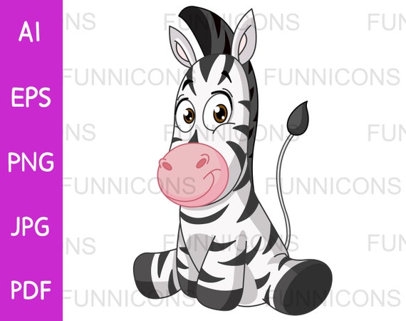 Clipart Cartoon of a Cute Happy Baby Zebra Sitting Animal - Etsy Clipart Cartoon of a Cute Happy Baby Zebra Sitting Animal - Etsy