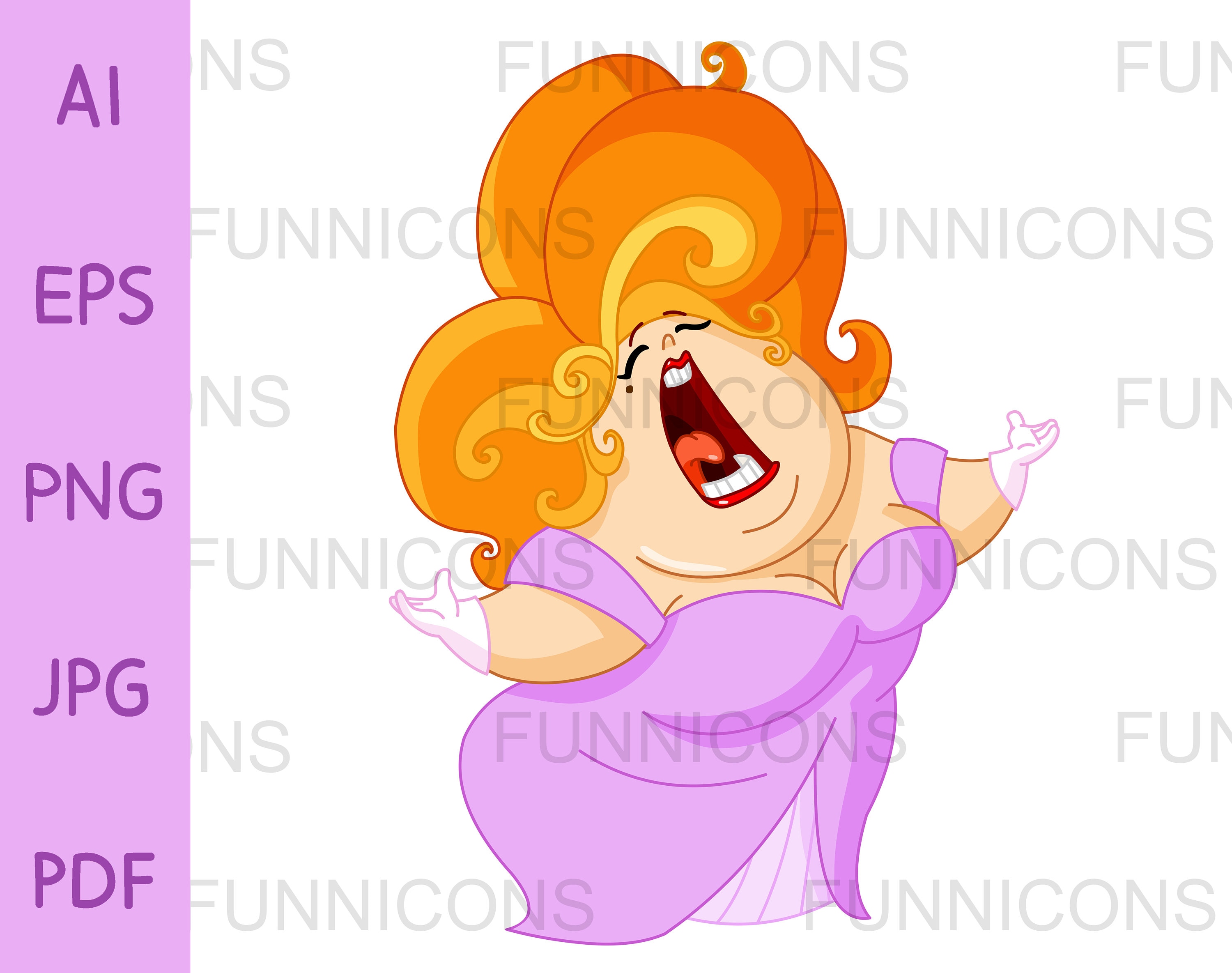 Clipart Cartoon of an Opera Singer Singing Ai Eps Png Jpg and - Etsy