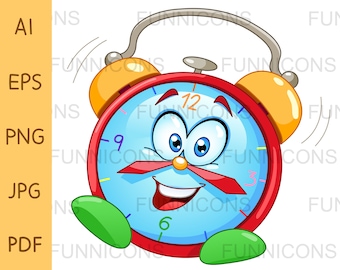 Clipart of a Cartoon Alarm Clock Ai Eps Png Pdf and Jpg Files - Etsy Clipart of a Cartoon Alarm Clock Ai Eps Png Pdf and Jpg Files - Etsy