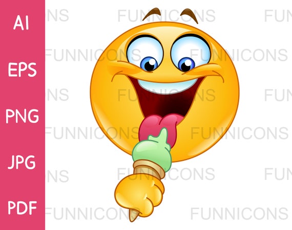 Clipart cartoon of two emoji emoticons shaking hands ai eps 