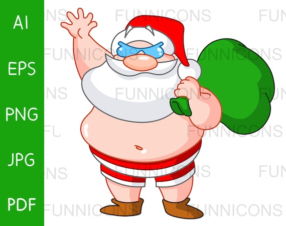 Swimming Funny Christmas Santa Claus Face T-Shirt Swimming Funny Christmas Santa Claus Face T-Shirt