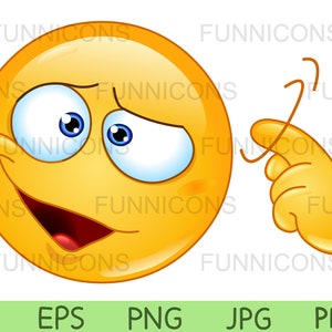 Clipart Cartoon einer Emoticon die eine Schraube lösen oder Verrücktheit Geste macht, ai eps png jpg und pdf Dateien, digitale Dateien Download.