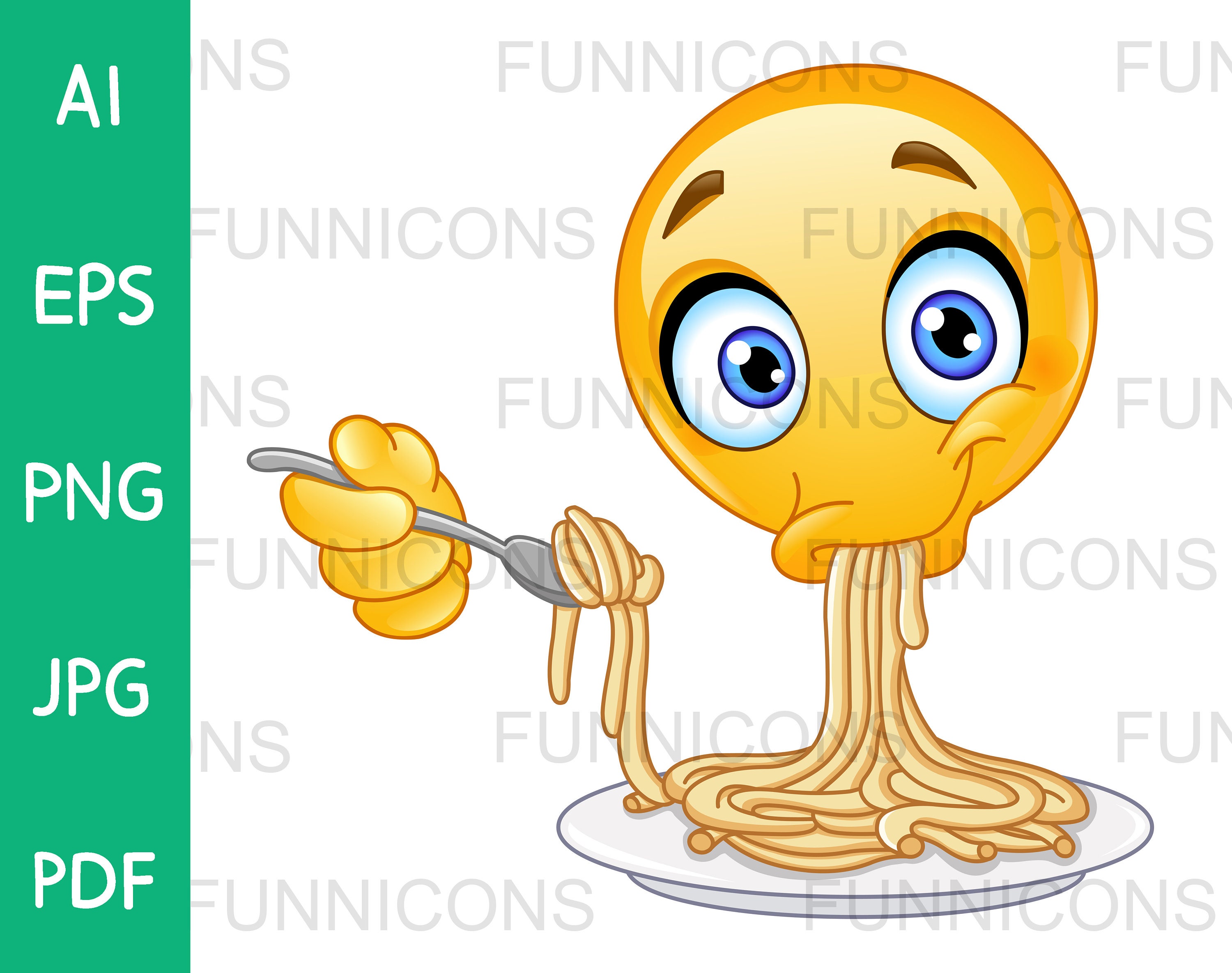 Spaghetti Hair Cartoon Clipart