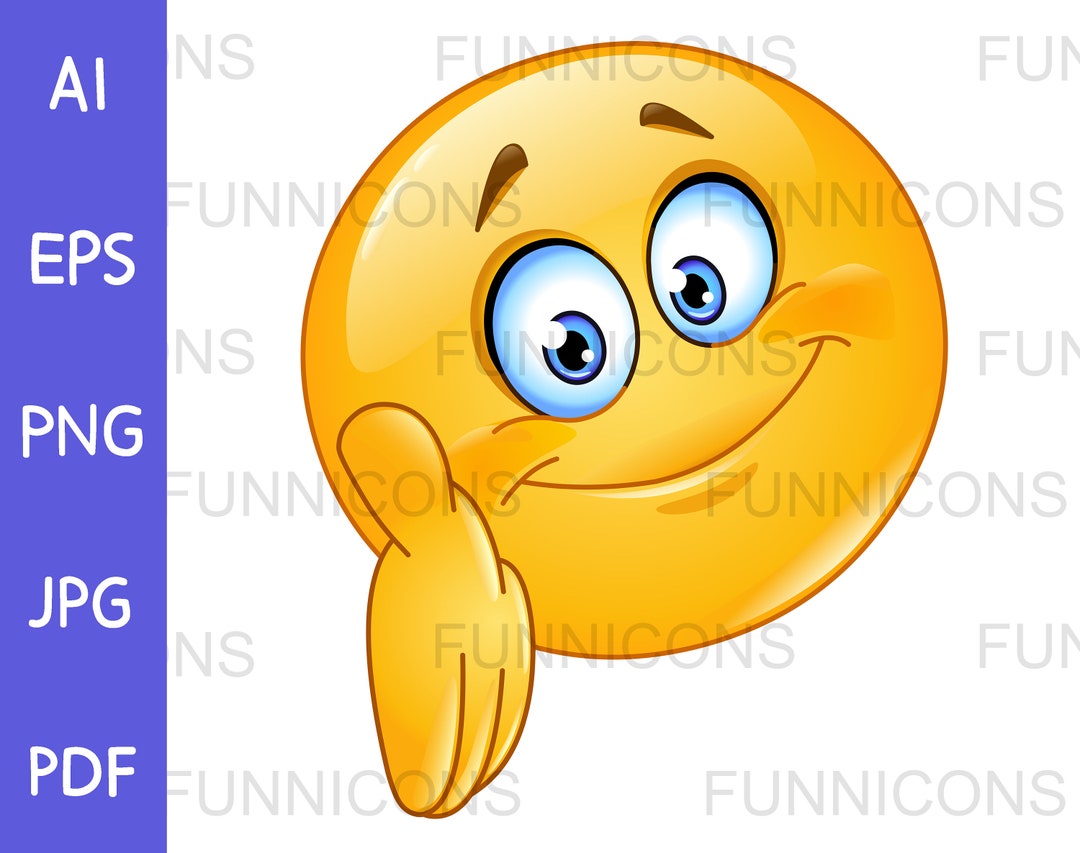 Clipart cartoon of two emoji emoticons shaking hands ai eps 