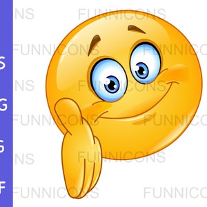 Clipart cartoon of a happy  emoticon giving hand, reaching out to shake hands, ai eps png jpg and pdf files, digital files download.