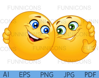 Hoeveelheid van Natura Elegantie Clipart of Hugging Emojis Vector Illustration Ai Eps Png Pdf - Etsy Israel