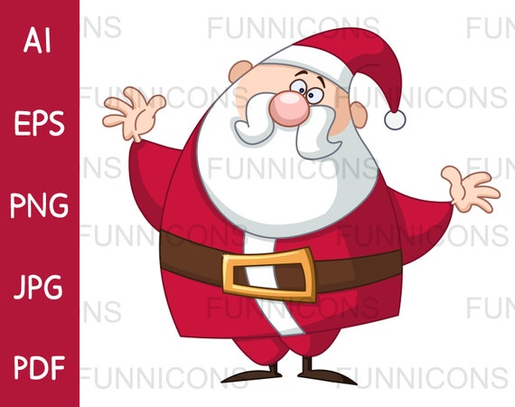 Christmas Clipart Cartoon of a Funny and Chubby Santa Claus - Etsy Christmas Clipart Cartoon of a Funny and Chubby Santa Claus - Etsy