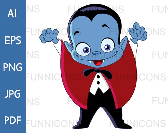 Vampire Boy Illustration Clipart for Halloween Designs