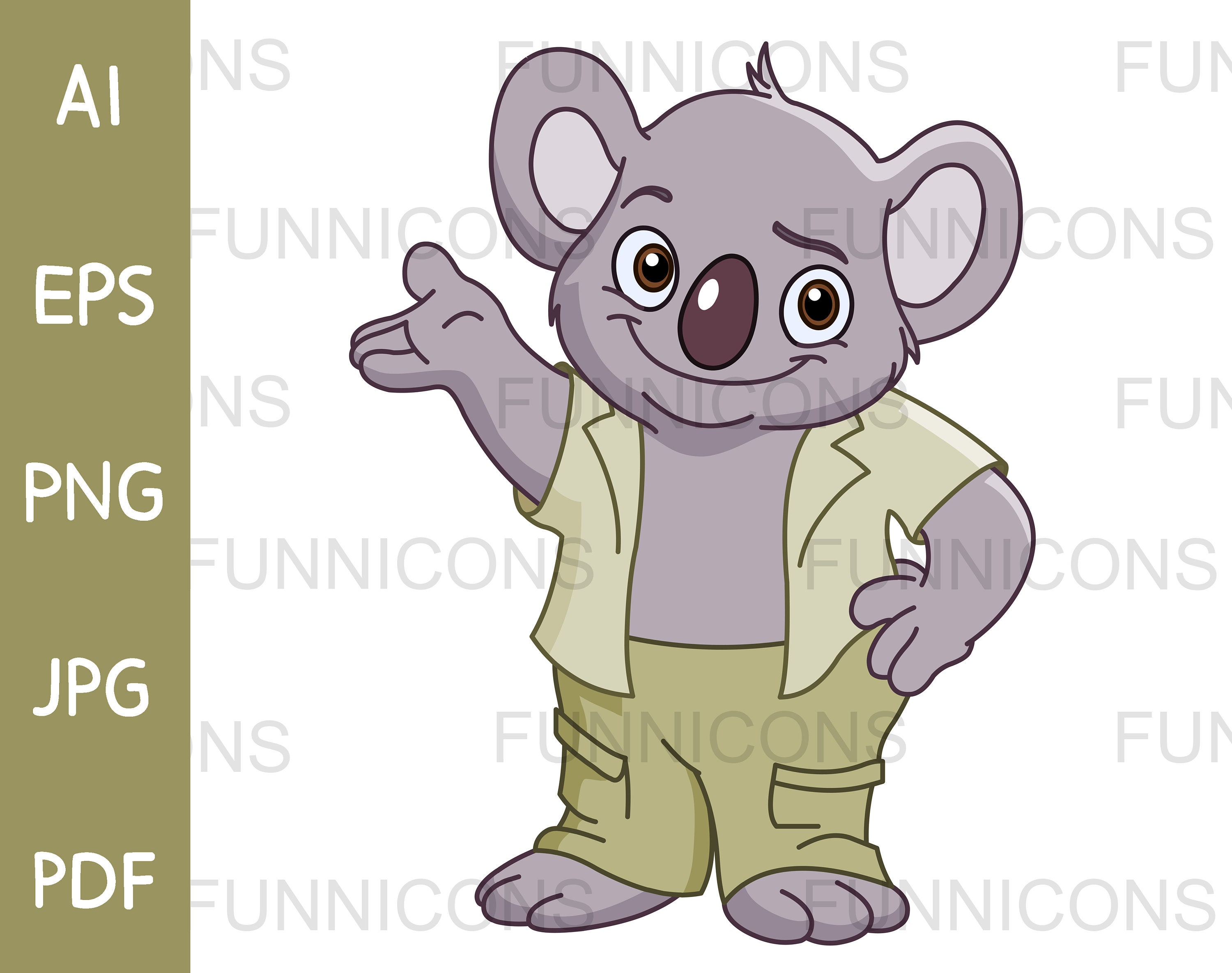 Clipart Cartoon of a Happy Koala Bear Standing and Presenting - Etsy Australia Clipart Cartoon of a Happy Koala Bear Standing and Presenting - Etsy Australia