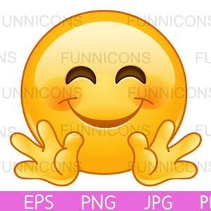 Cartoon clipart di un volto emoticon che abbraccia, file ai eps png jpg e pdf inclusi, download immediato di file digitali.