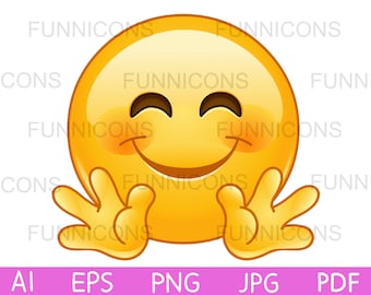 Clipart Cartoon einer Umarmung mit einem Emoticon, ai eps png jpg und pdf Dateien, digitale Dateien sofort download.