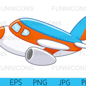 Clipart einer Cartoon-Ebene, ai eps png jpg und pdf-Dateien enthalten, digitale Dateien sofortigen Download.
