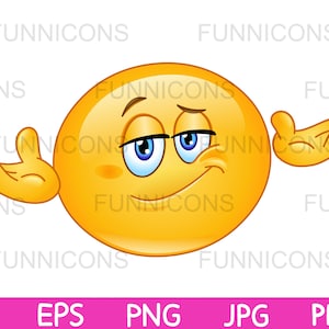 Dibujos animados de imágenes prediseñadas de emoticonos haciendo gestos de cuál es el problema, a quién le importa, no lo sé, archivos ai eps png jpg pdf, descarga de archivos digitales.