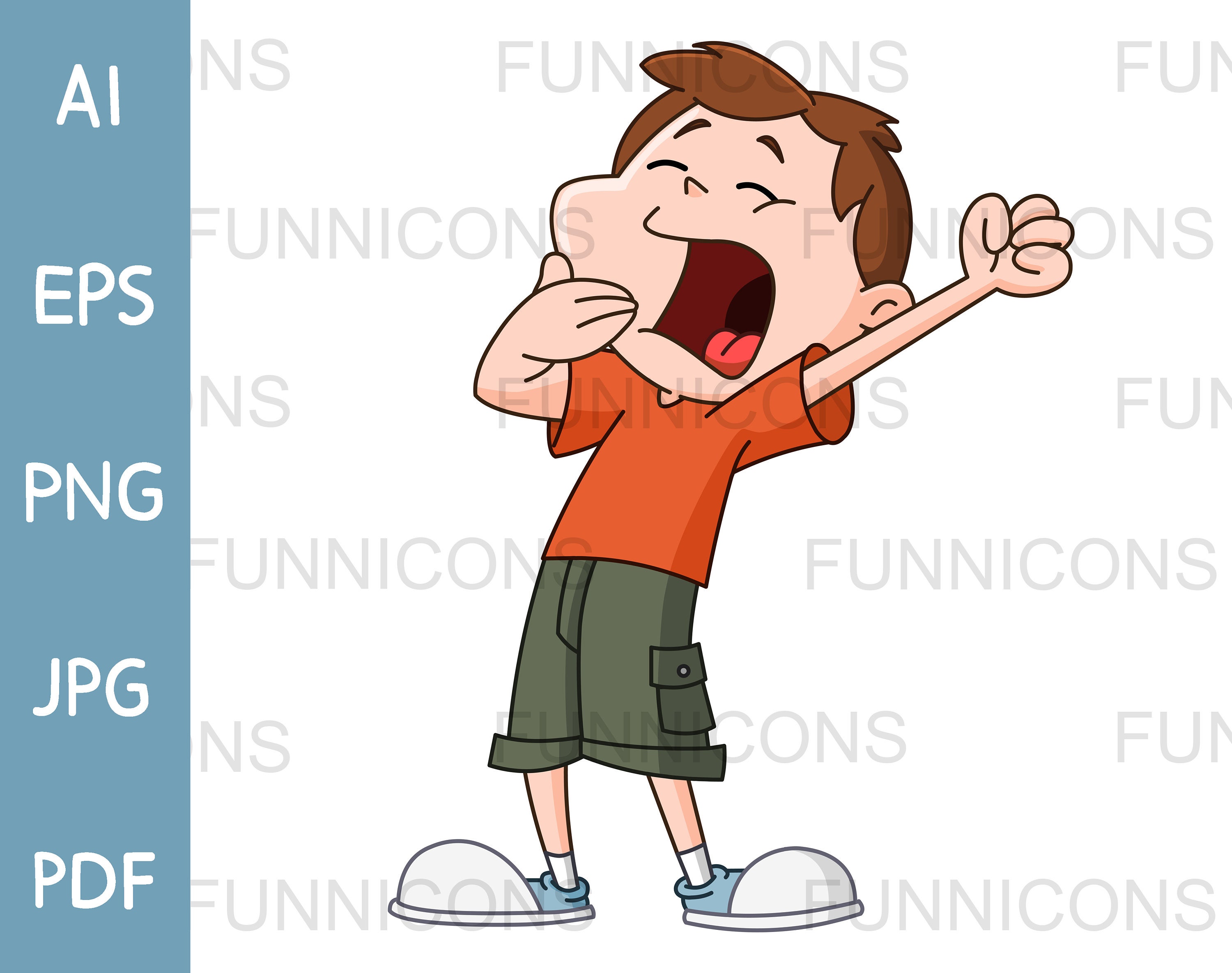 boy yawning clipart