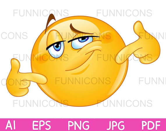 Clipart cartoon of two emoji emoticons shaking hands ai eps 