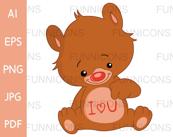 Cute Animated Bear I Love You​