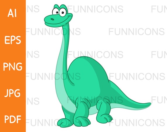 Caricatura prediseñada de un dinosaurio brontosaurio verde - Etsy España Caricatura prediseñada de un dinosaurio brontosaurio verde - Etsy España