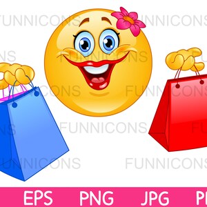 Clipart cartoon of a female emoji emoticon biting her lip, ai eps png jpg  and pdf files included, digital files instant download.