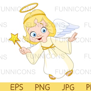Clipart of a Christmas angel, ai eps png pdf and jpg files included, digital files instant download.