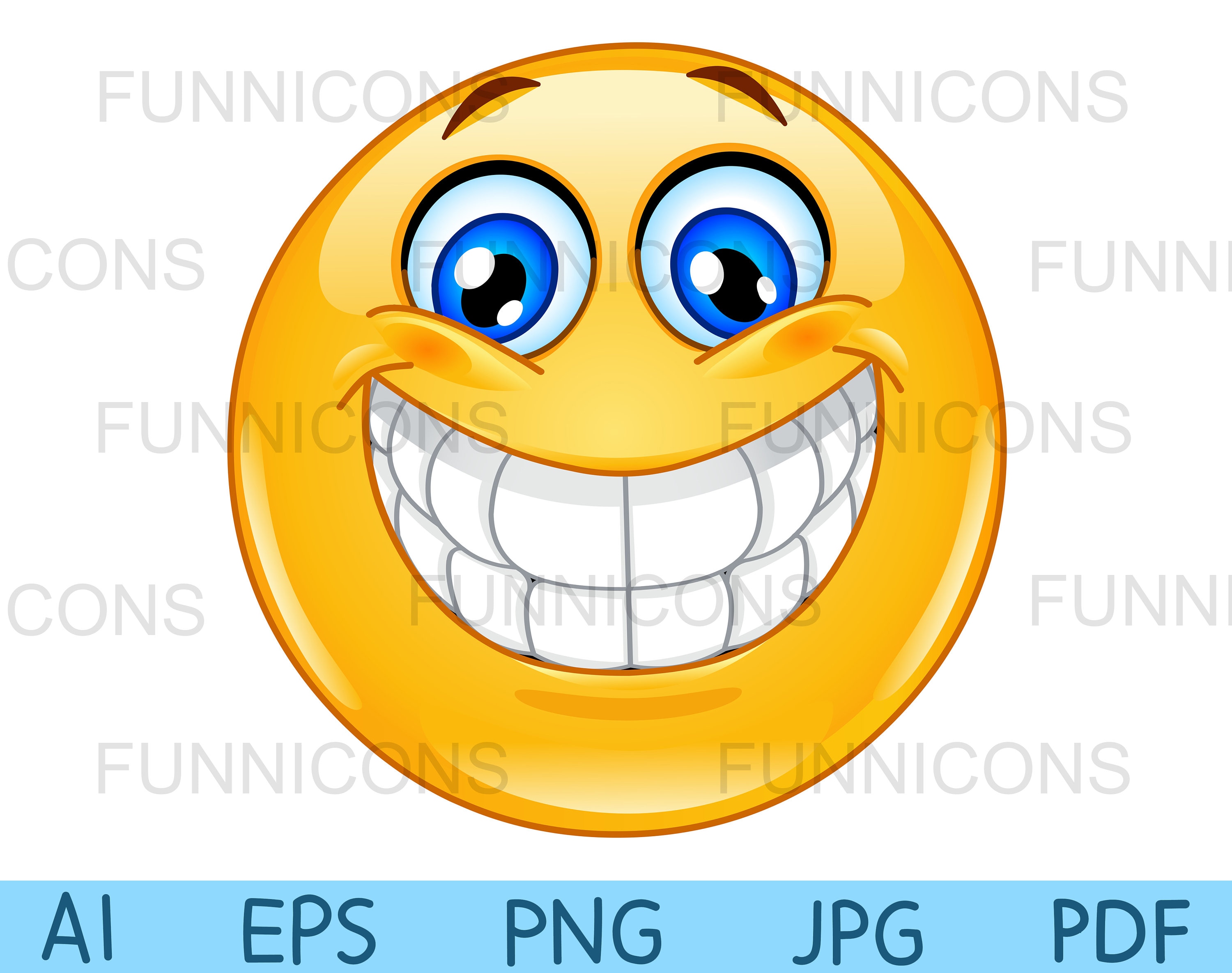 ◆オーダー用◆ ダイカット SMILE HAPPY フレーム Clipart of an With a Big Smile, Ai Eps Png Jpg and Pdf Files