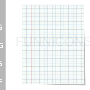 Clipart of a sheet of math calculation paper, ai eps png pdf and jpg files included, digital files instant download.