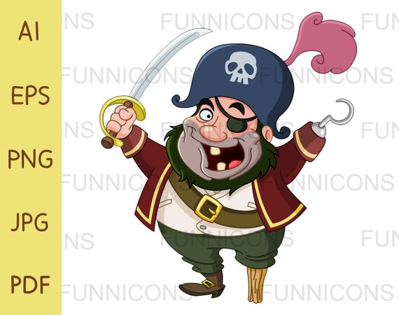 agrio Anémona de mar labios Happy Pirate Clipart Ilustración vectorial ai eps png pdf y - Etsy España