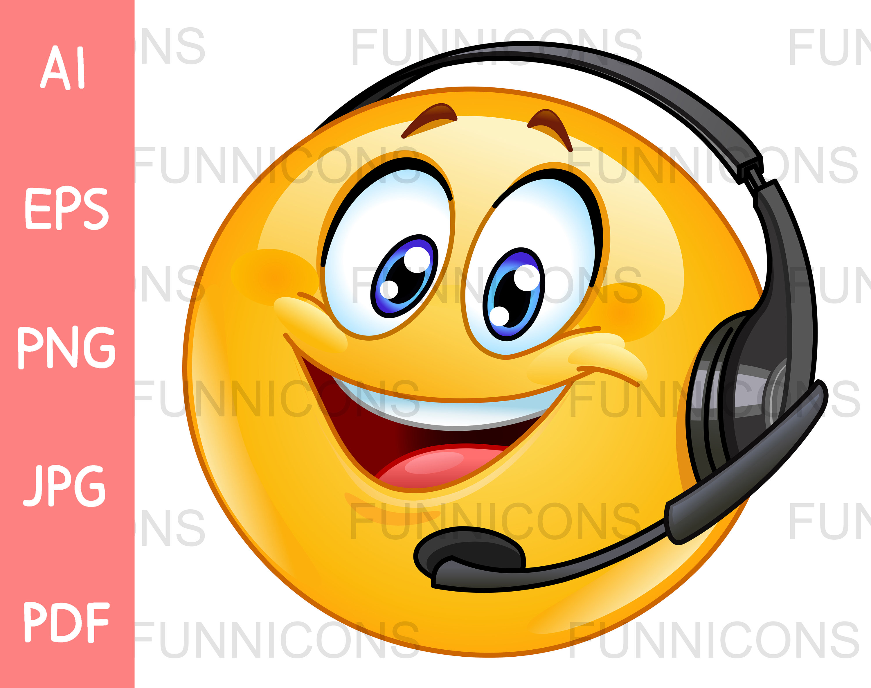Clipart Cartoon Customer Support Emoji Emoticon With Headset - Etsy Hong Kong Clipart Cartoon Customer Support Emoji Emoticon With Headset - Etsy Hong Kong
