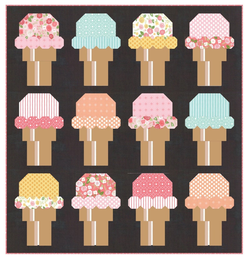 Iced Tea Quilt Pattern Single Scoop PDF Quilt Pattern - Ice Cream Quilt - Etsy
