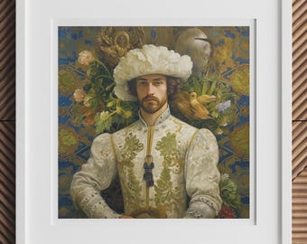 Prince Alfonso - Gay Spanish Royalty Art Print, Homosexual Modern Renaissance Wall Decor, Decorative LGBTQ+ Artwork for Your Queer Home